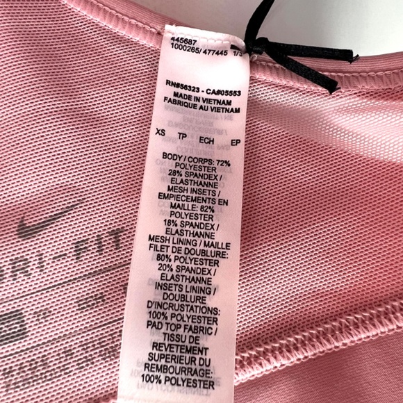 NWT Nike Dri-Fit Indy Athletic Bra Top Bralette Pink XS NEW - Picture 16 of 16